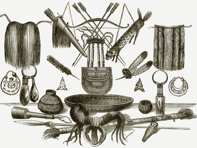 Waffen, Ornamente und Utensilien der Indianer von English School