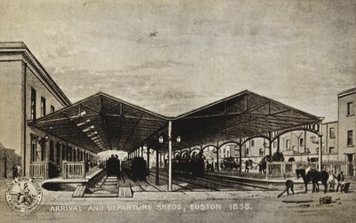 Ankunfts- und Abfahrtshallen, Euston 1838 von English School
