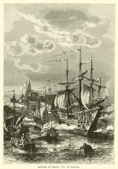Ankunft von Heinrich VIII. in Frankreich von English School