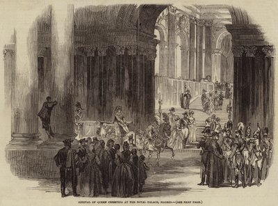 Ankunft von Königin Christina im Königspalast, Madrid von English School