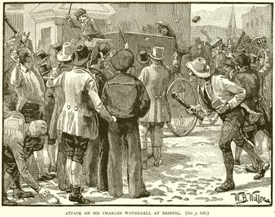 Angriff auf Sir Charles Wetherell in Bristol von English School