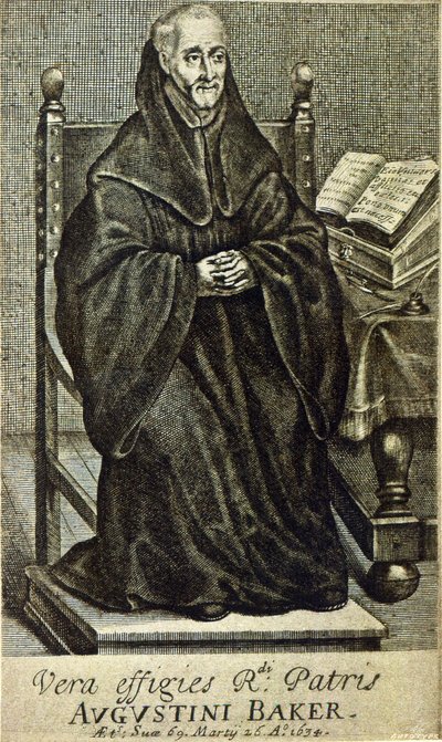 Augustini Baker, Frontispiz aus Holy Wisdom, gedruckt 1634 von English School