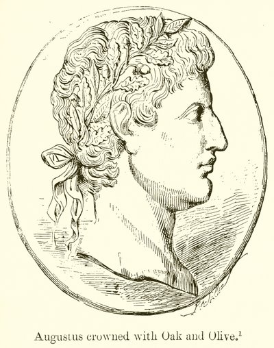 Augustus mit Eichen- und Olivenkranz gekrönt von English School