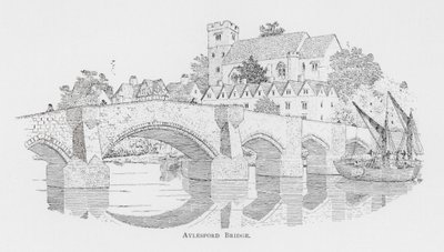 Aylesford-Brücke (Lithografie) von English School