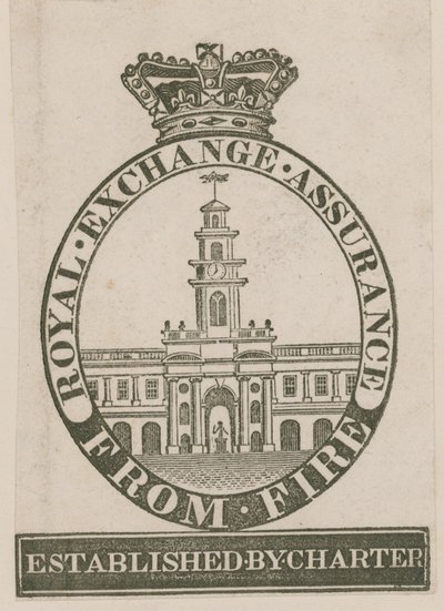 Abzeichen der Royal Exchange Assurance gegen Feuer von English School
