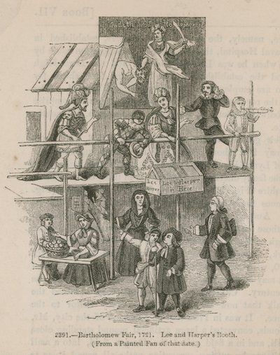 Bartholomäus-Jahrmarkt, 1721; Lee und Harpers Bude von English School