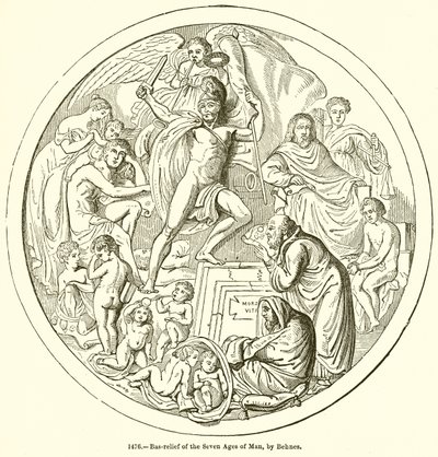 Basrelief der sieben Lebensalter des Menschen, von Behnes von English School