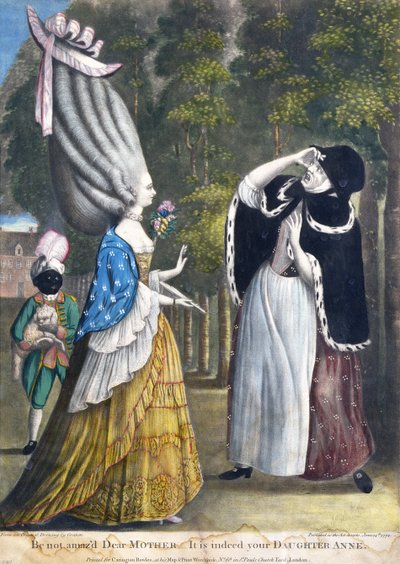 Be not amazd Dear Mother - It is indeed your Daughter Anne, nach einer Originalzeichnung von Grimm, gedruckt für Carington Bowles, London, veröffentlicht 1774 von English School