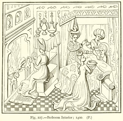 Schlafzimmerinterieur; 1400 von English School