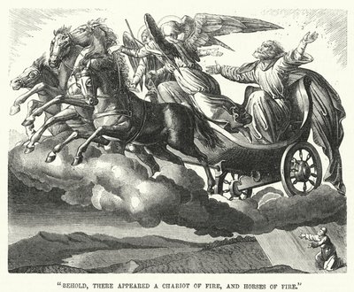 "Siehe, da erschien ein Feuerwagen und Feuerpferde" (Gravur) von English School