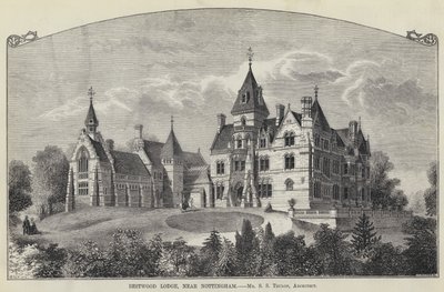 Bestwood Lodge, bei Nottingham (Gravur) von English School