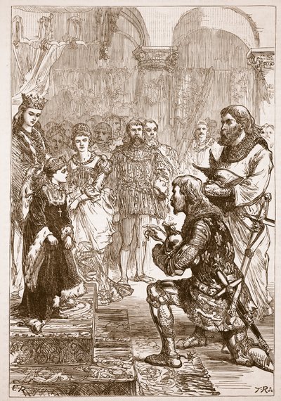 Verlobung der Prinzessin Isabella mit Richard, Illustration aus Cassells Illustrierter Geschichte Englands von English School
