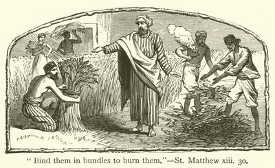 Bindet sie in Bündel, um sie zu verbrennen (St Matthäus, xiii, 30) von English School