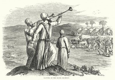 Das Blasen der silbernen Trompeten (Gravur) von English School