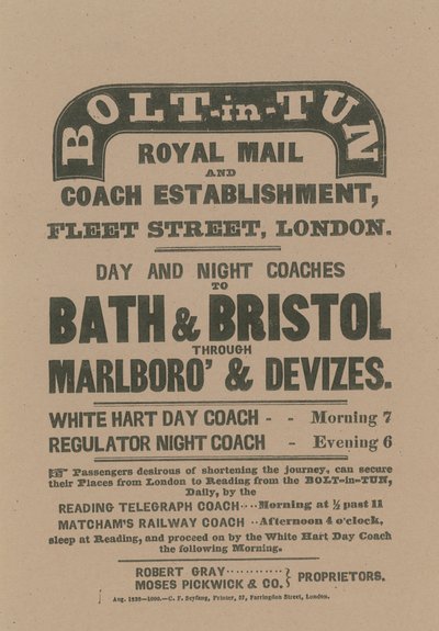 Bolt-in-Tun Royal Mail and Coach Establishment von English School