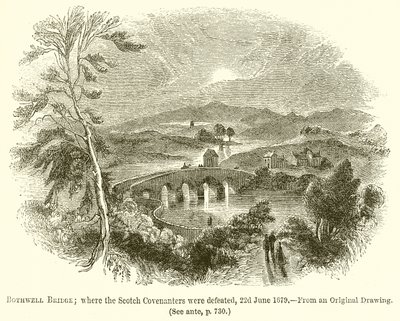 Bothwell Bridge; wo die schottischen Covenanters am 22. Juni 1679 besiegt wurden von English School
