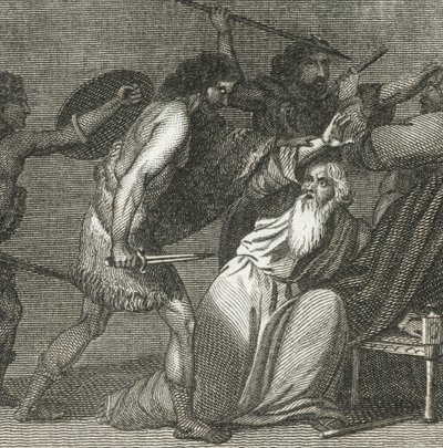Brennus und seine Truppen töten die ehrwürdigen Männer (Gravur) von English School