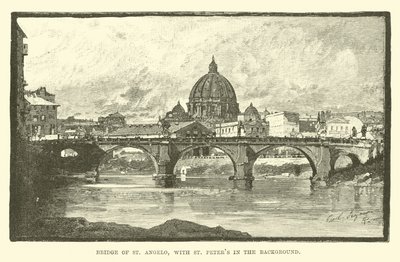 Brücke von St. Angelo, mit dem Petersdom im Hintergrund von English School