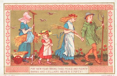 Die Ernte einbringen, Neujahrskarte von English School