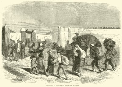 Gemüse aus den Vororten hereinbringen, Oktober 1870 von English School