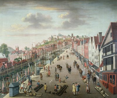 Bristol Docks und Kai, um 1760 von English School
