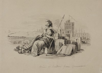 Britannia, Blick auf London von Greenwich von English School