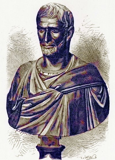 Brutus, Büste im Kapitol, Illustration aus Geschichte Roms von Victor Duruy, veröffentlicht 1884 von English School