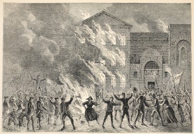 Brand von Newgate, nach einem zeitgenössischen Druck von English School