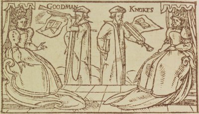 John Knox und Christopher Goodman halten eine Rede vor Mark Queen of Scots von English School