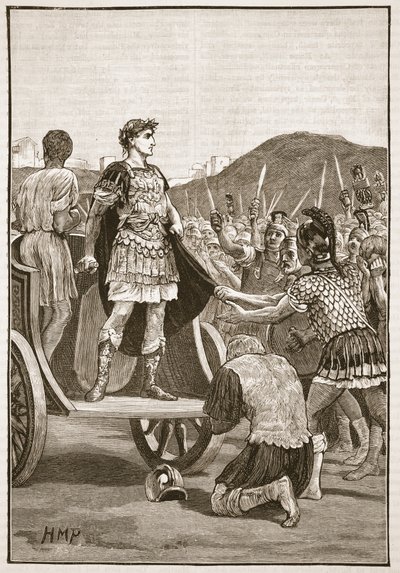 Caesar spricht zu den unzufriedenen Legionen auf dem Marsfeld von English School
