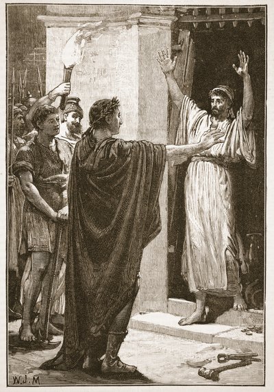 Caesar bemächtigt sich des Schatzes im Tempel des Saturn von English School