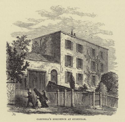 Campbells Residenz in Sydenham (Gravur) von English School