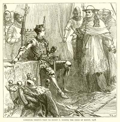 Besuch von Kardinal Ursini bei Heinrich V. während der Belagerung von Rouen, 1418 von English School