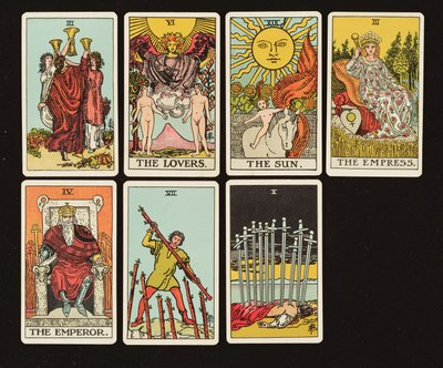 Karten aus einem Tarot-Set, ca. 1809 von English School