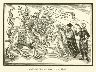 Karikatur des Papstes von English School