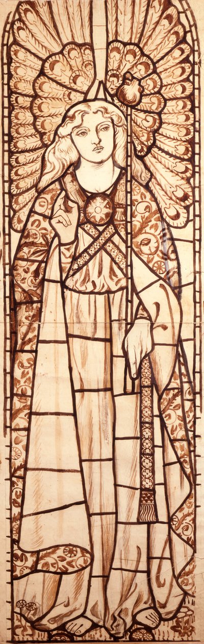 Cartoon für Erzengel Raphael, ca. 1862 von English School