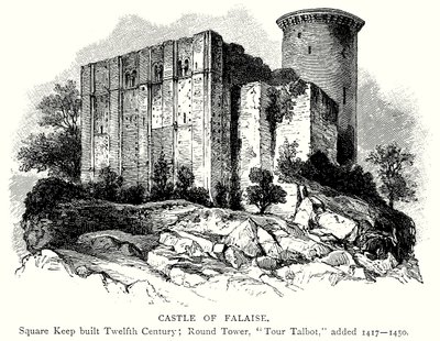 Schloss Falaise (Gravur) von English School