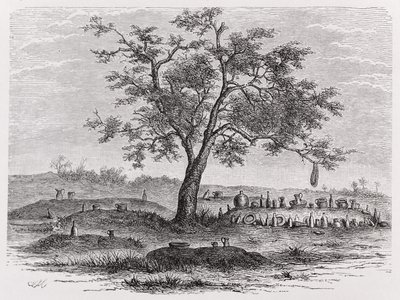 Friedhof und heiliger Baum in Mbinda, aus 