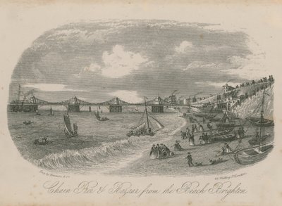 Kettenpier und Basar vom Strand in Brighton von English School