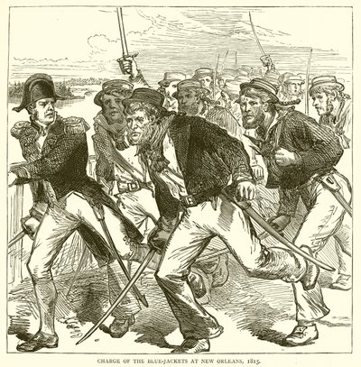 Angriff der Blue-Jackets in New Orleans, 1815 von English School
