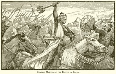 Karl Martell in der Schlacht von Tours von English School