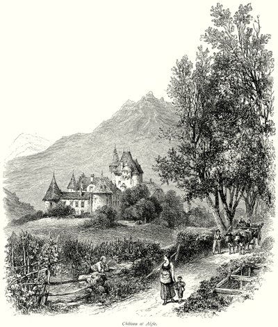 Schloss in Aigle (Gravur) von English School