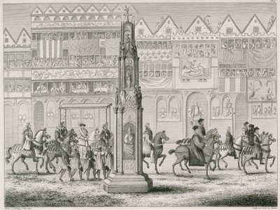 Cheapside Cross, wie es im Jahr 1547 erschien von English School