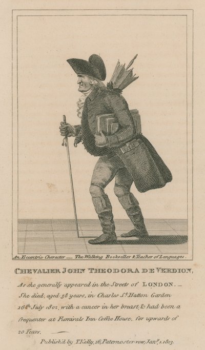 Chevalier John Theodora De Verdion, der wandelnde Buchhändler und Sprachlehrer von English School