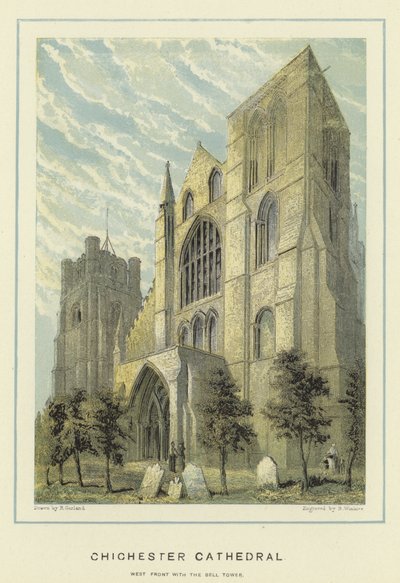 Chichester Kathedrale, Westfassade mit Glockenturm von English School
