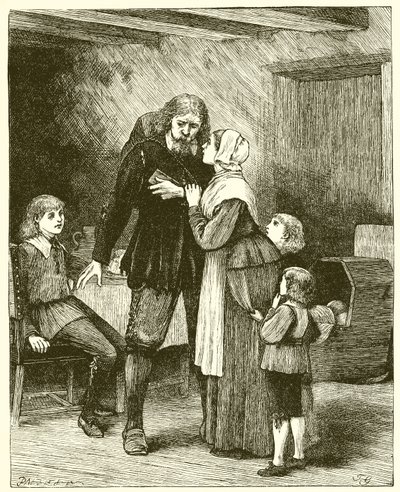 Christ erzählt seiner Frau und seinen Kindern von seiner Not von English School