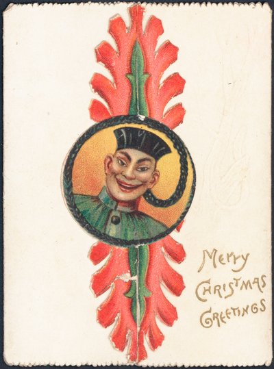 Weihnachtskarte mit einem Bild eines orientalischen Mannes von English School