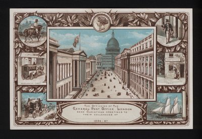 Weihnachtskarte vom General Post Office, London von English School