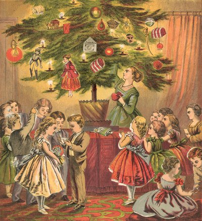 Weihnachtsbaum und Weihnachtsgeschenke von English School