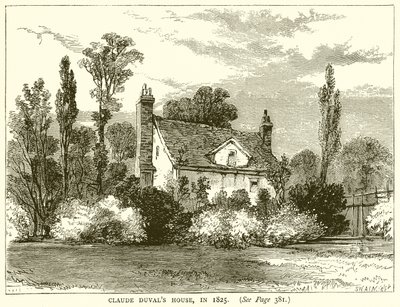 Claude Duvals Haus, im Jahr 1825 von English School